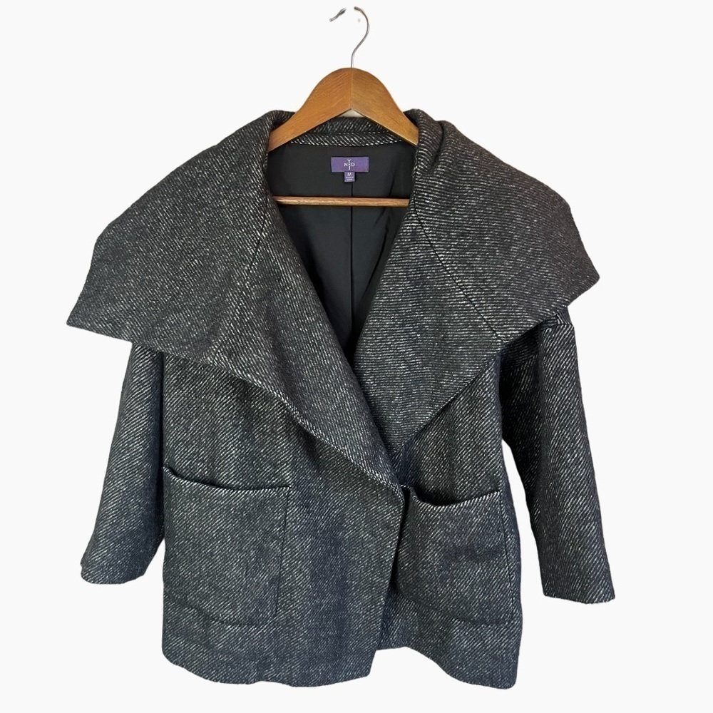 NYDJ Grey Women’s Wool Blend Drape Oversized Jacket Size Medium